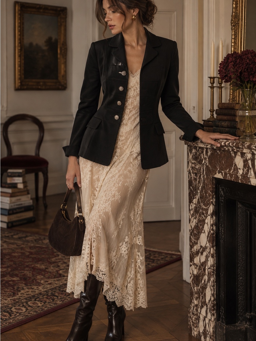 Black Tailored Blazer Jacket - Classic Women's Coat